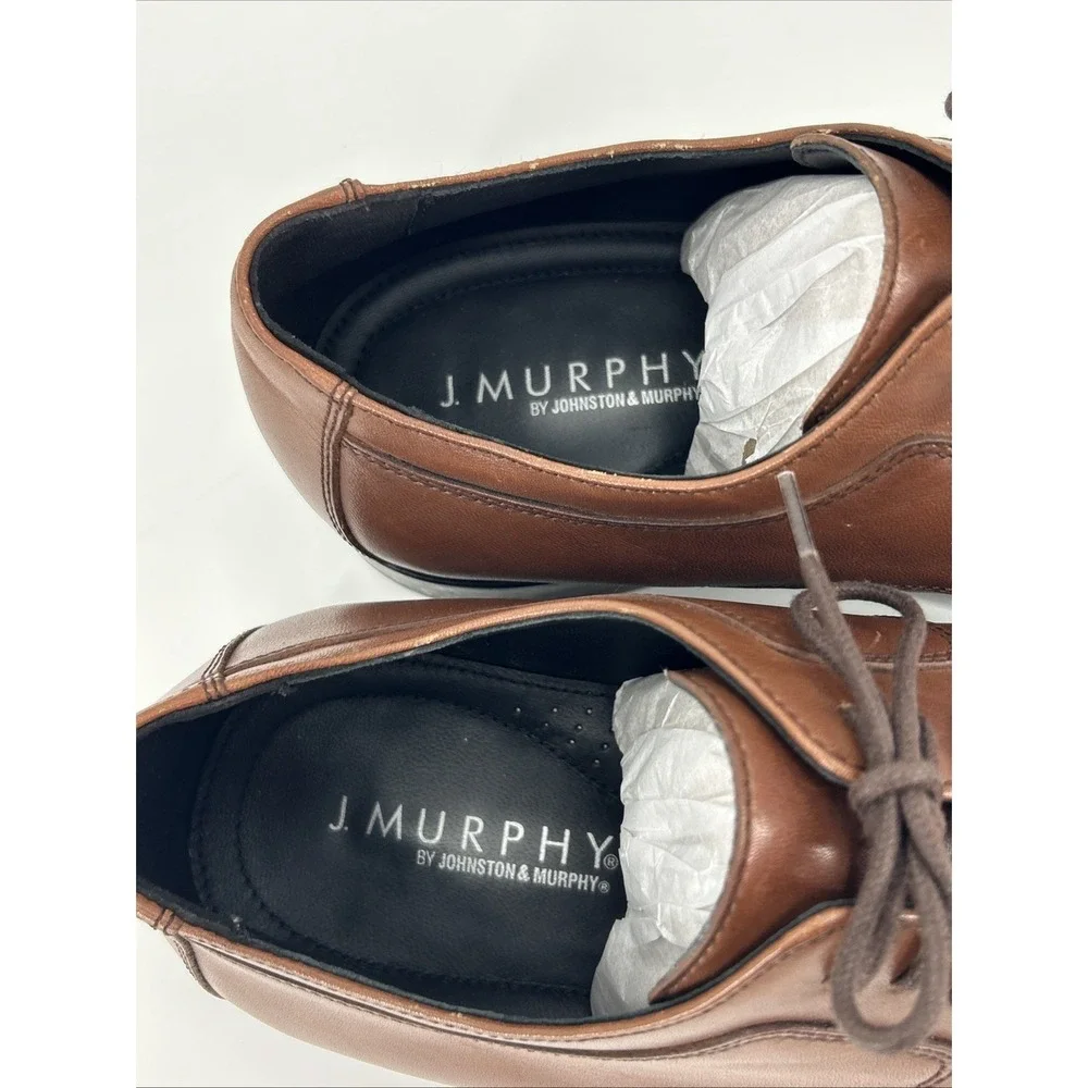 Johnston & Murphy Mens Brown Leather Cap Toe Oxford‎ Dress Shoes 24-9150